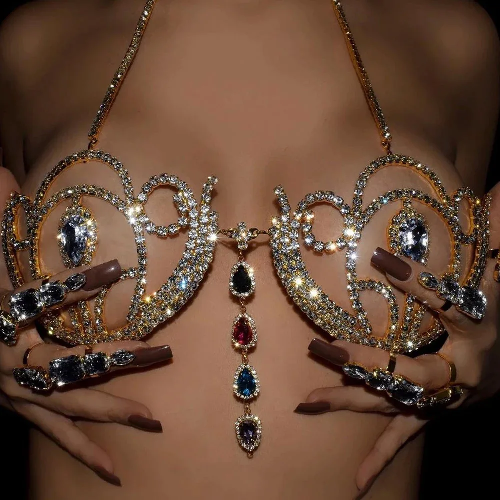 Body Jewelry Harness - Luksusowa biustonosz Bikini z kryształu górskiego