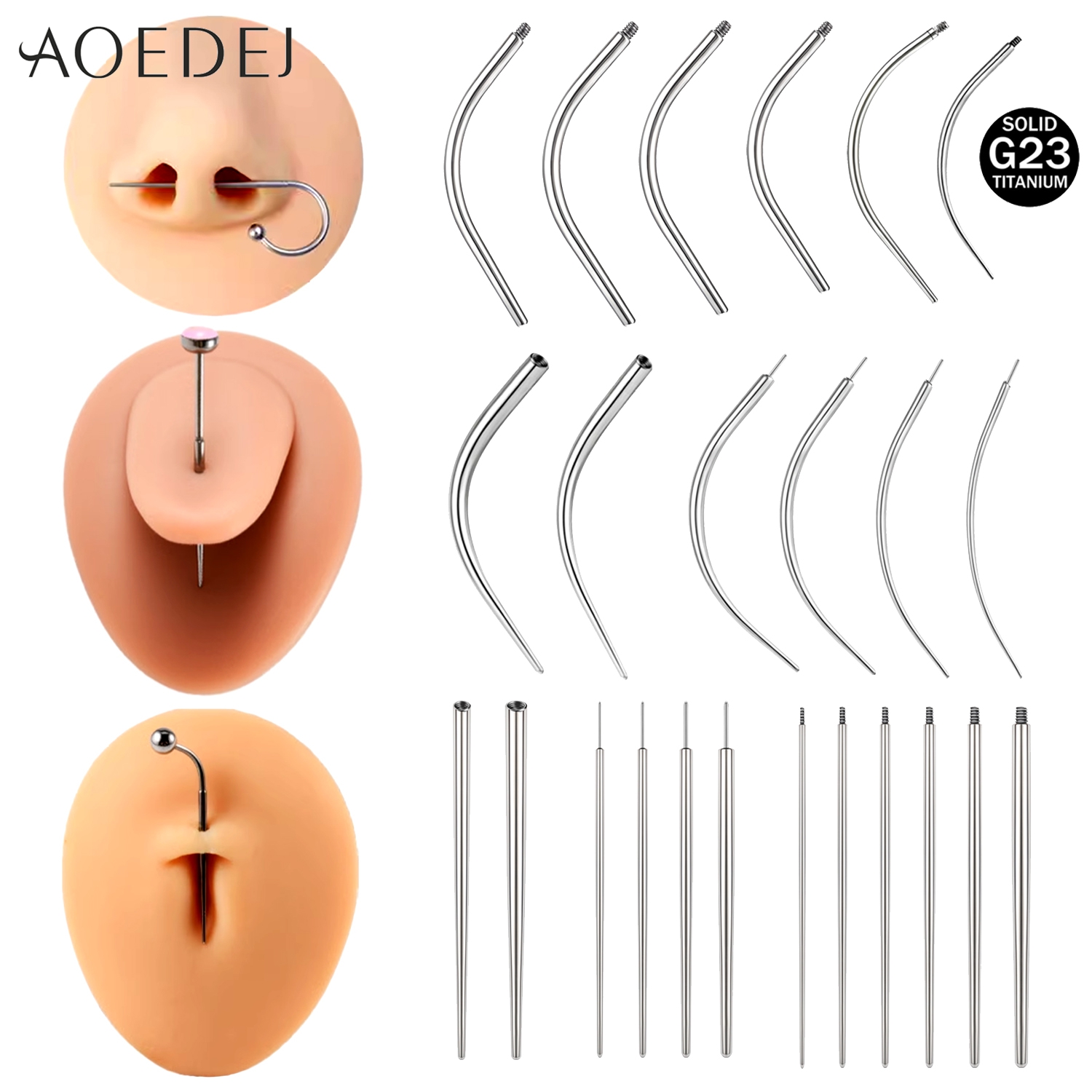 Zs Body Jewelry - AOEDEJ 1 PC G23 Tytanowy zestaw