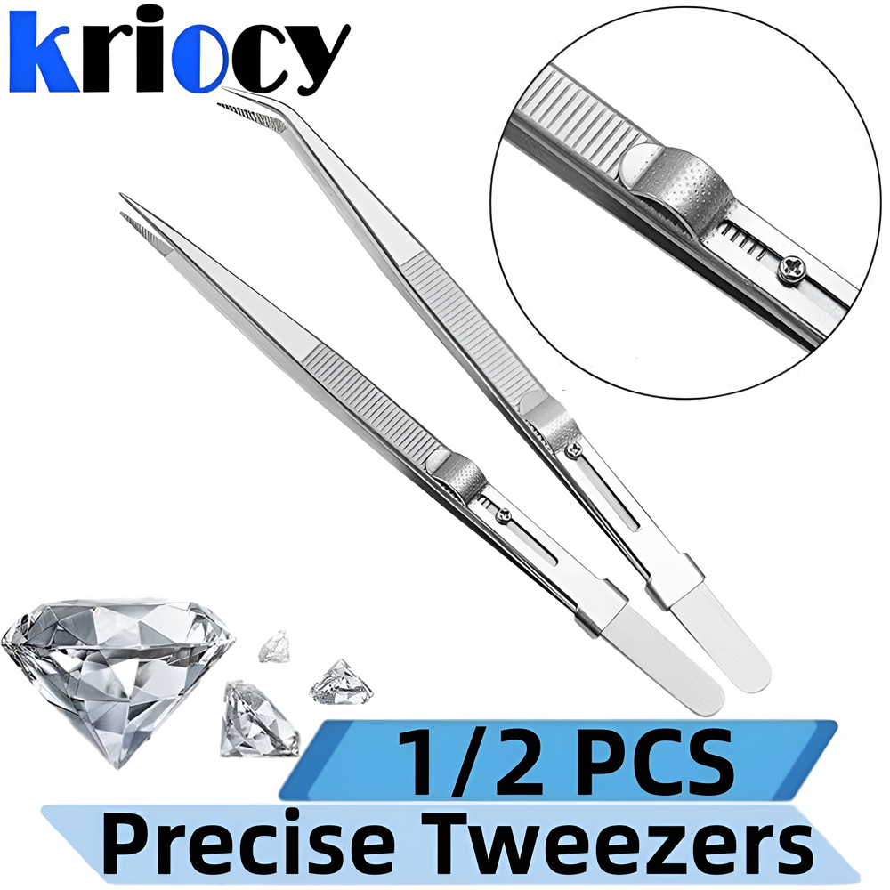 Body Jewelry Tool - Pęseta ze stali nierdzewnej regulowana zamek