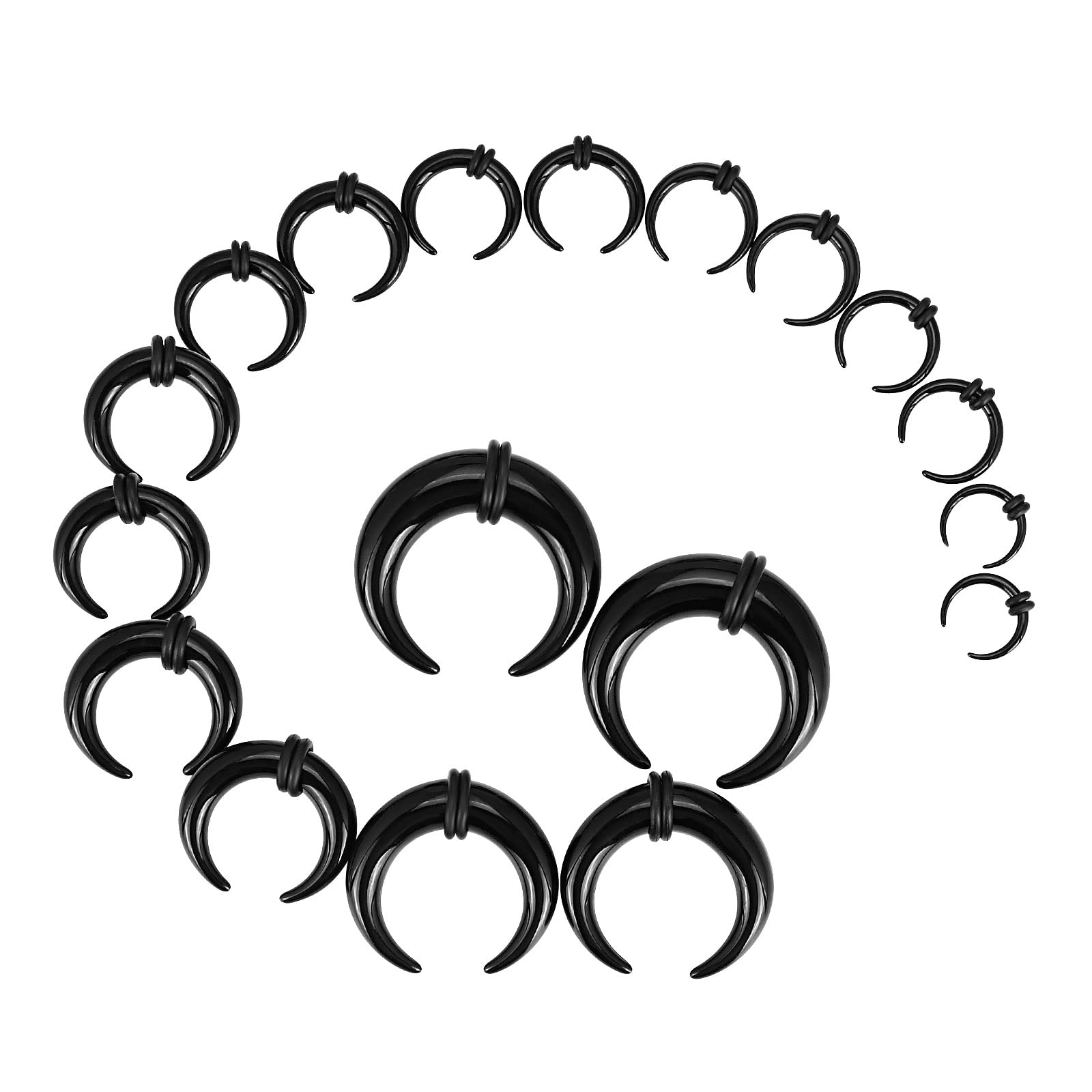 Body Jewelry Ear Plugs - 18 sztuk akrylowe przegrody Pincher stożki