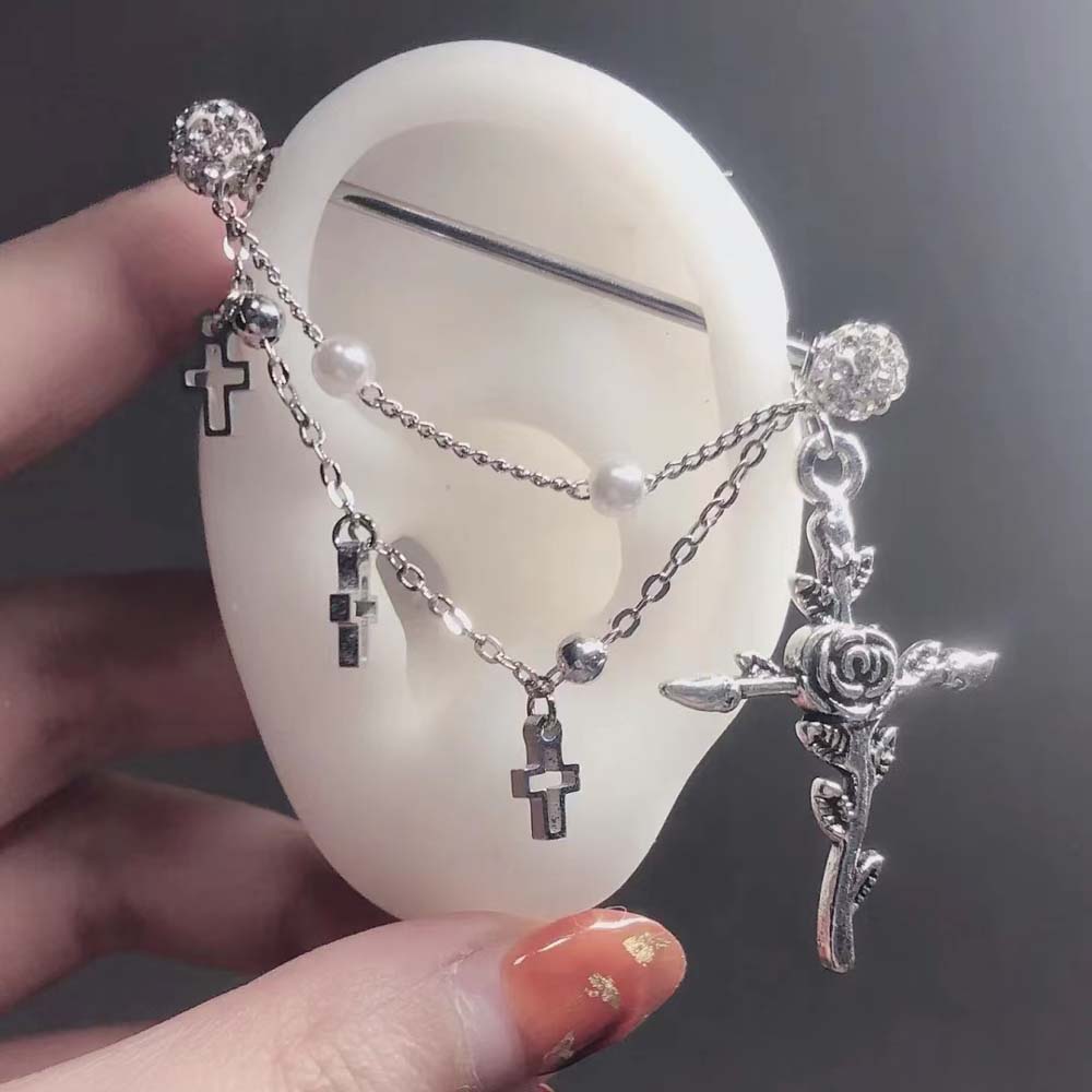 Body Jewelry Ear Plugs - 1PC Przemysłowe rusztowanie sztanga do przekłuwania