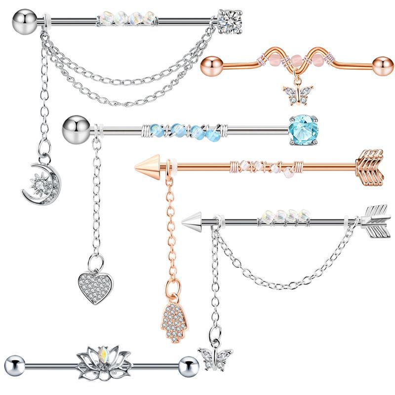 Body Jewelry Trend - 1PC stal chirurgiczna przemysłowy piercing sztanga