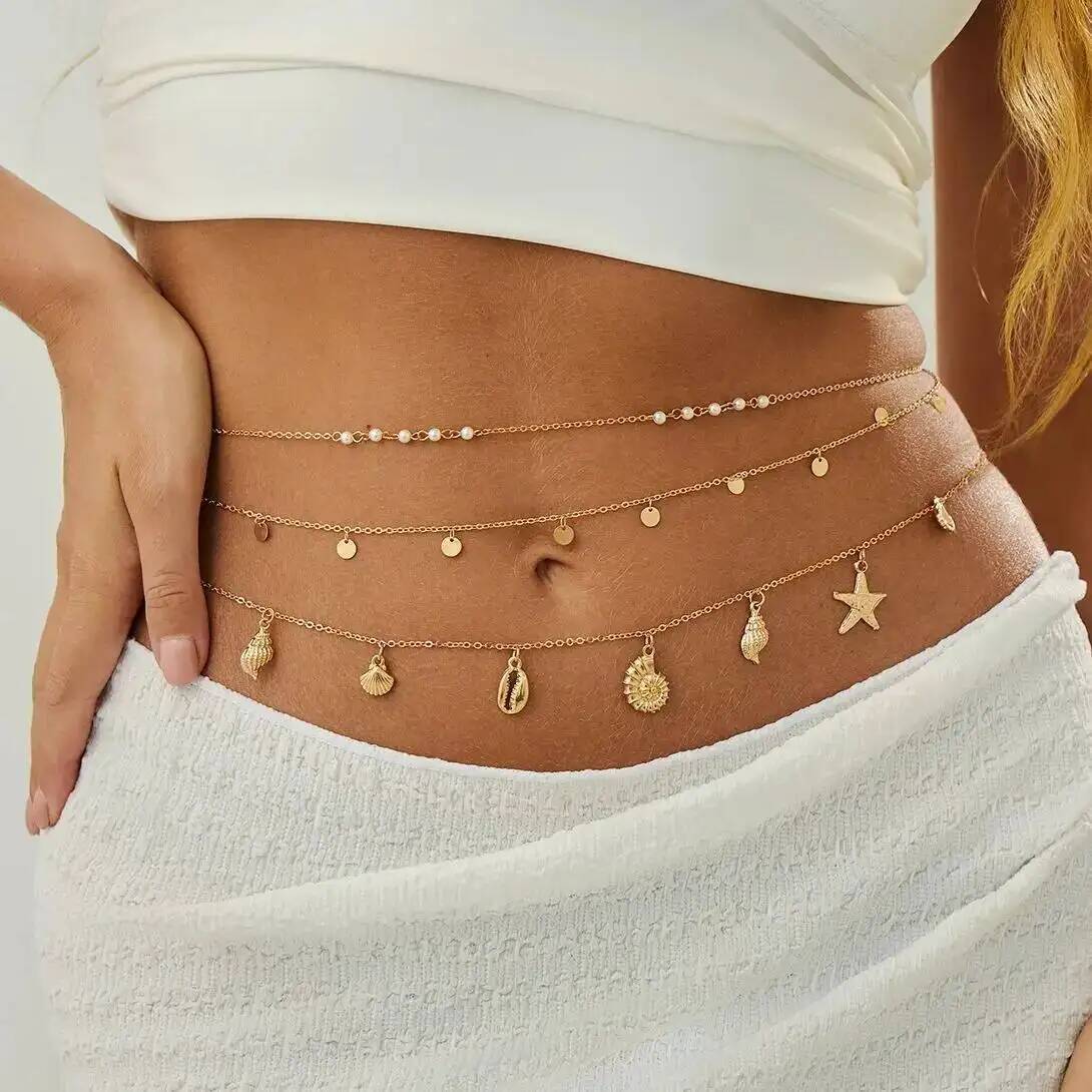 Body Jewelry In Bulk - IngeSight.Z 3 szt./zestaw Boho Rozgwiazda Muszla