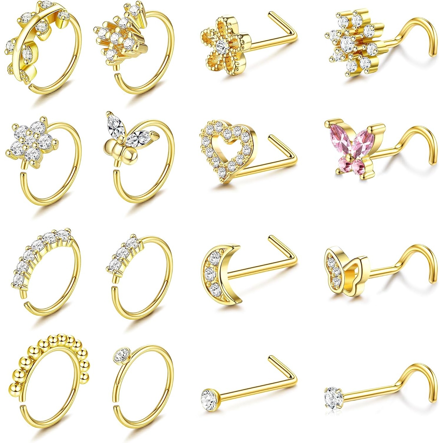 Body Jewelry For Sensitive Skin - FASACCO 1 szt. Kolczyk do nosa