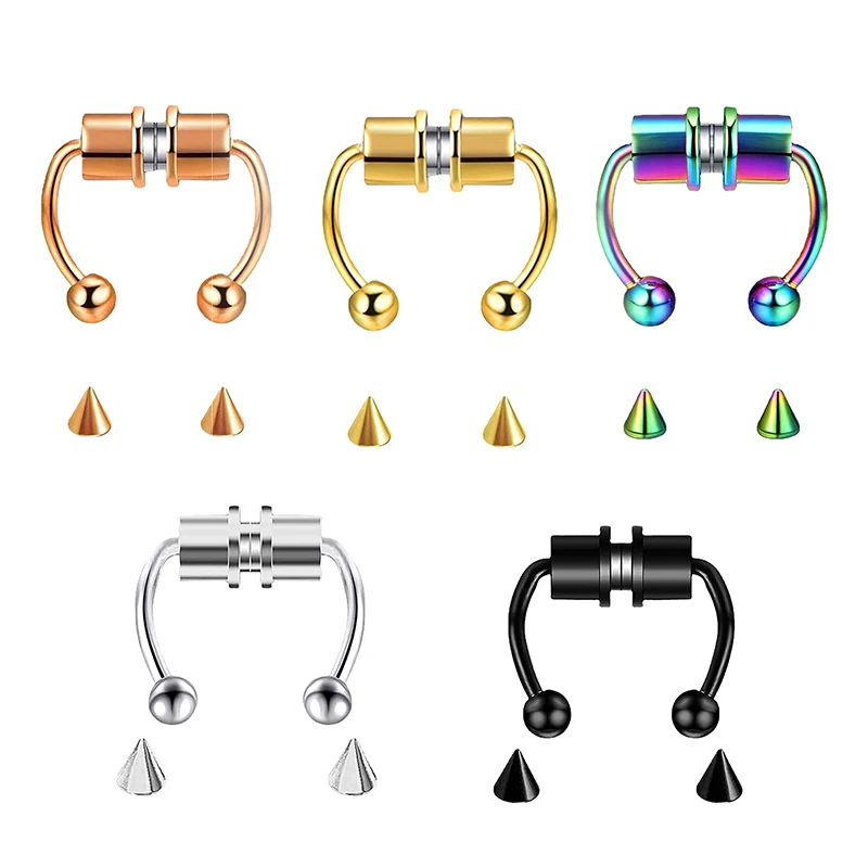 Body Jewelry Septum - Fałszywy piercing Pierścionek do nosa Hoop