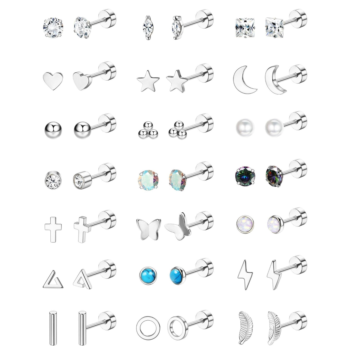 Body Jewelry Hypoallergenic - Florideco 1 Para Hipoalergicznych Kolczyków Sztyftów