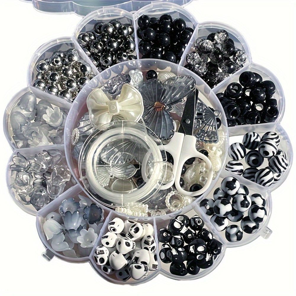 Body Jewelry Organizer - 13 przegródek, 120g, losowe koraliki w