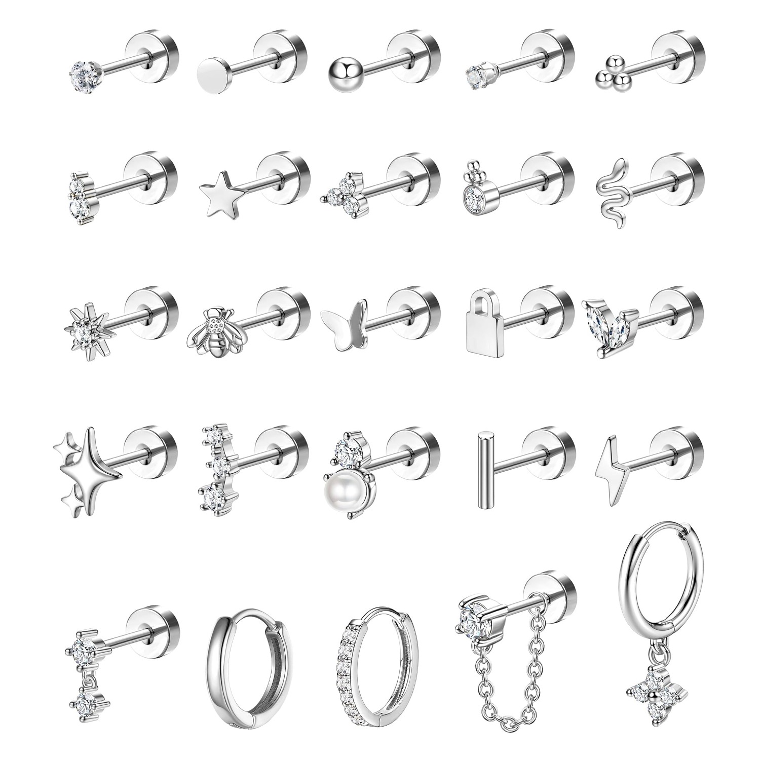 Body Jewelry Surgical Steel - Kolczyki Bobisty 1 szt. dla wrażliwych