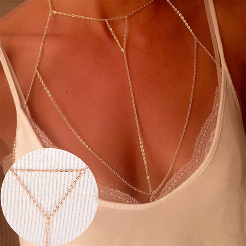 Złote srebrne modne ogniwo sta – Body Jewelry Harness recenzja i cena