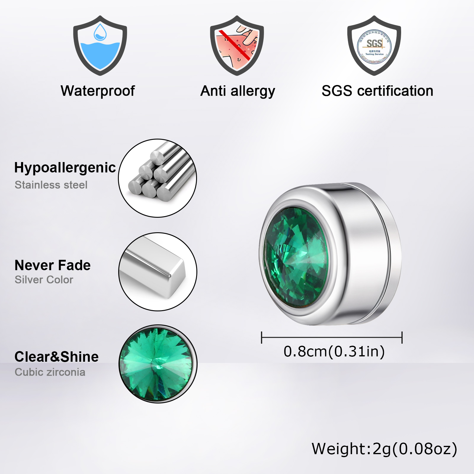 Klipsy magnetyczne Vnox z cyrk – Body Jewelry Hypoallergenic recenzja i cena