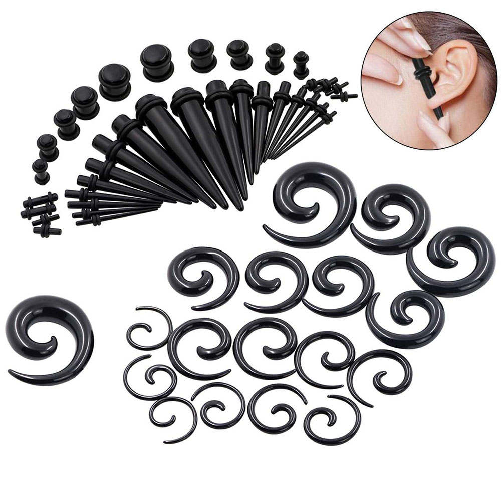 1 Zestaw stożków do uszu Czarn – Body Jewelry Ear Plugs recenzja i cena
