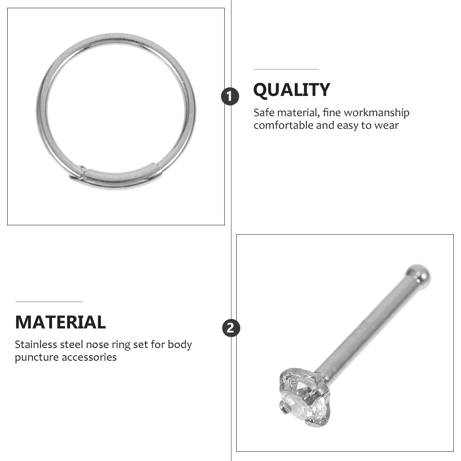 21 szt. Kolczyków do nosa ze s – Body Jewelry For Sensitive Skin recenzja i cena