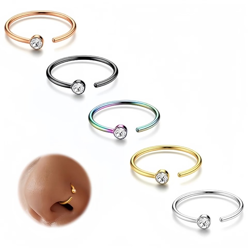 5 sztuk, kolczyki do nosa 18G, – Body Jewelry Surgical Steel recenzja i cena