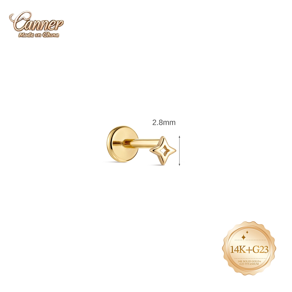 CANNER Kolczyk sztyft z litego – Body Jewelry Hypoallergenic recenzja i cena