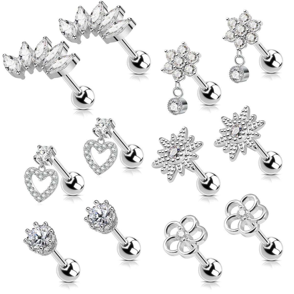 2 szt. Kolczyki na chrząstkę s – Body Jewelry Surgical Steel recenzja i cena