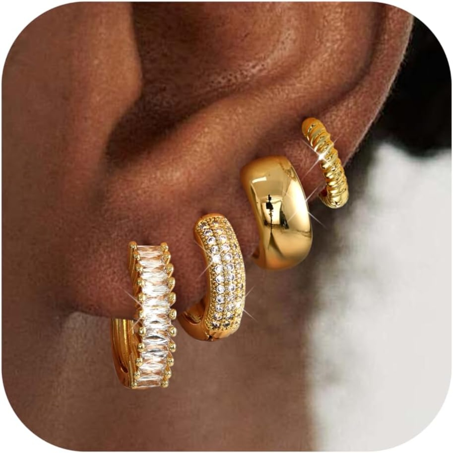 ORAZIO 4 Pary Pozłacanych 14K  – Body Jewelry Trend recenzja i cena