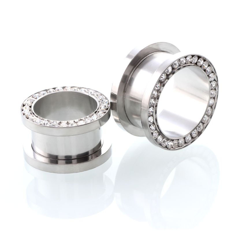 2 szt./lot Kryształowe tunele  – Body Jewelry Ear Plugs recenzja i cena