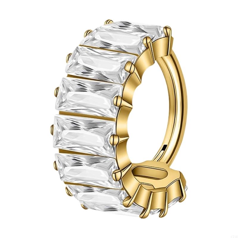 Kwadratowy cyrkon kolczyk na c – Body Jewelry For Sensitive Skin recenzja i cena