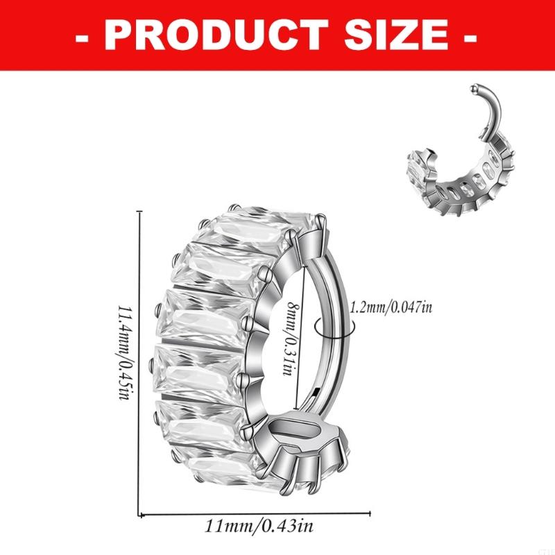 Kwadratowy cyrkon kolczyk na c – Body Jewelry For Sensitive Skin recenzja i cena