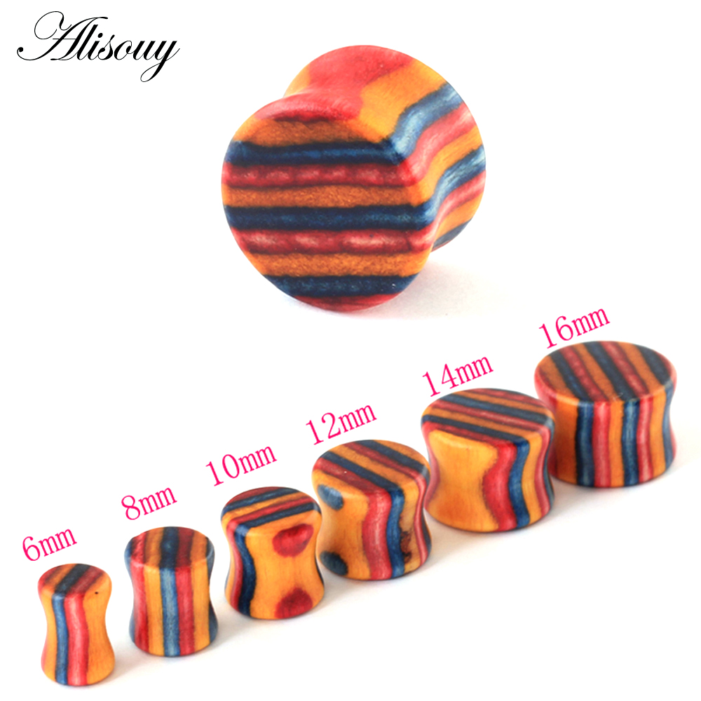 1 szt. Modne drewniane tunele  – Body Jewelry Ear Plugs recenzja i cena