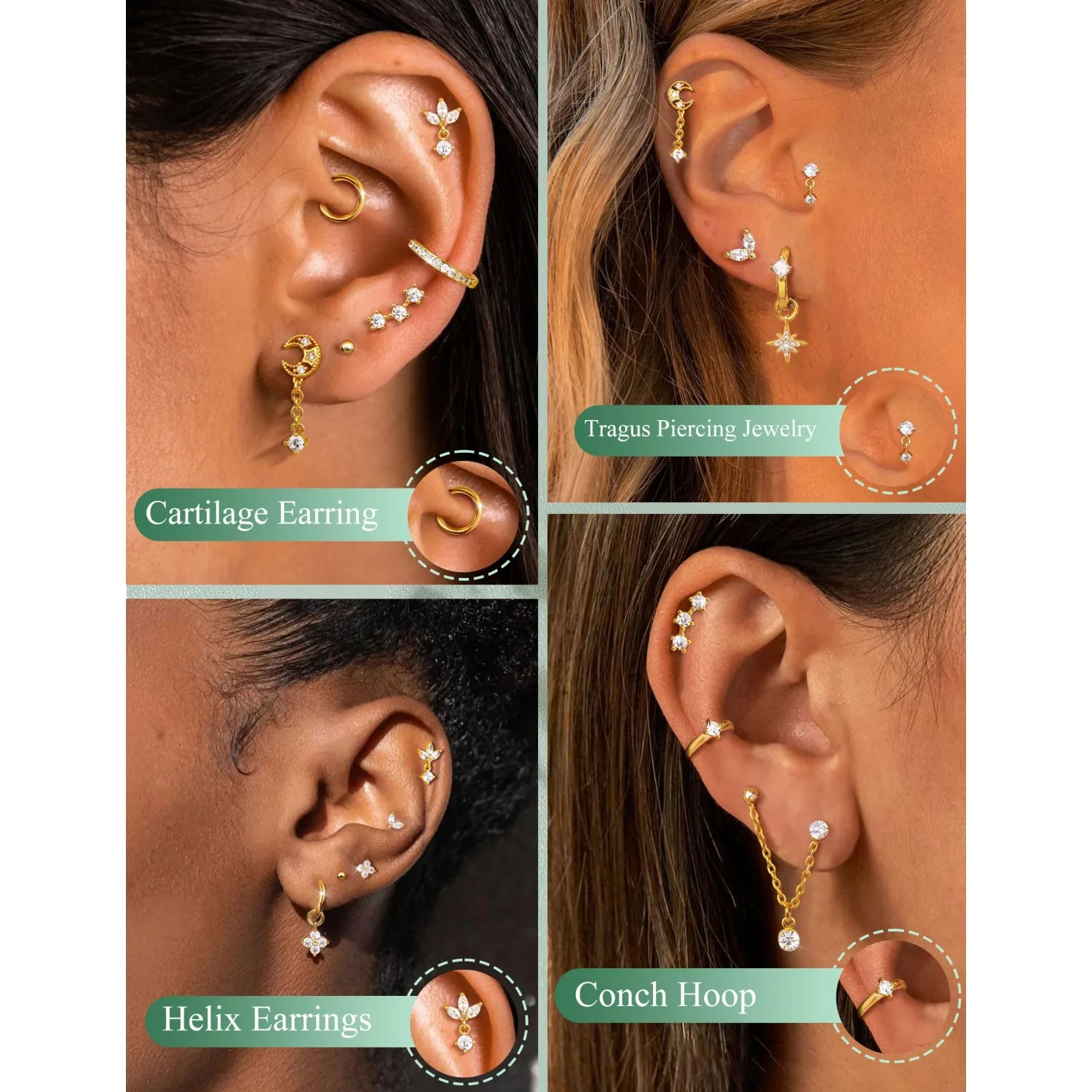 Kolczyki do chrząstki dla kobi – Body Jewelry Hypoallergenic recenzja i cena