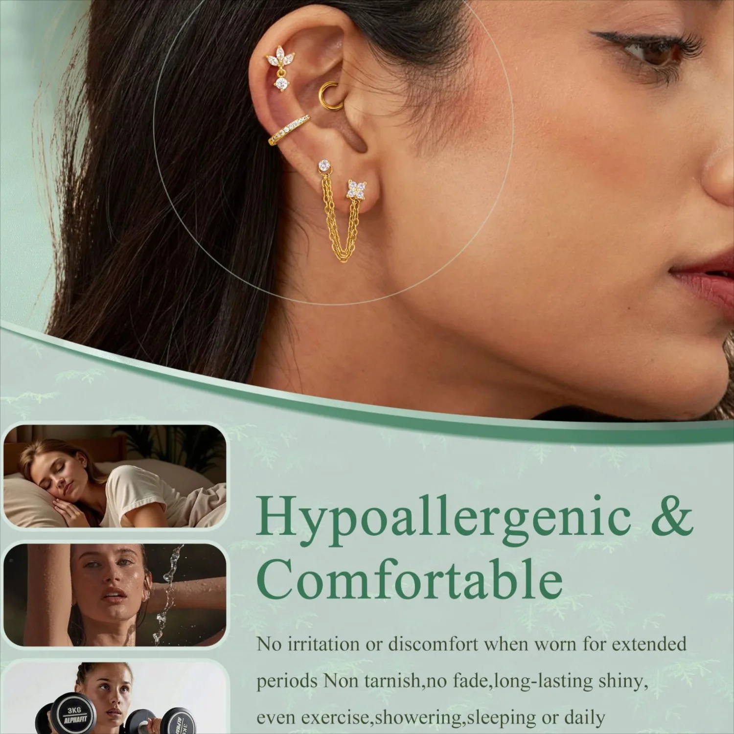 Kolczyki do chrząstki dla kobi – Body Jewelry Hypoallergenic recenzja i cena