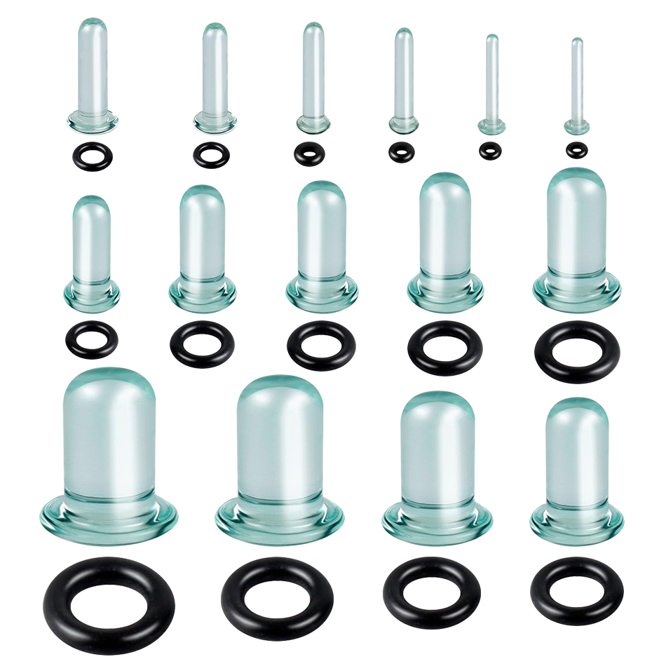 1 para szklane tunele do uszu  – Body Jewelry Ear Plugs recenzja i cena